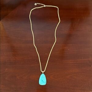 Kendra Scott Gold Necklace with Turquoise Pendant